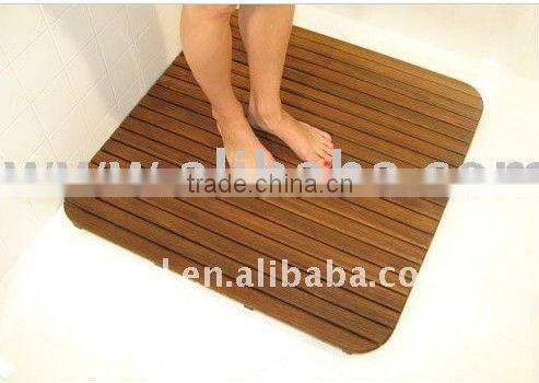 Wood bath mat's shape like a bird