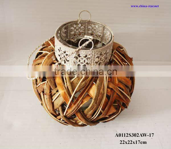 hanging birch candle lanterns