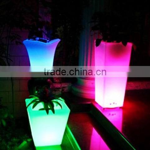 LED large garden flower pots blue /led plastic large size plastic flower pots led indoor small plastic flower pots wholesale
