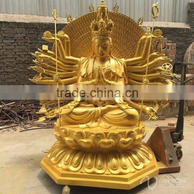 Bronze sculpture thousand hand buddha kuan yin statue
