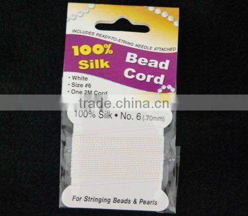 wholesale 100% bead silk threading cord with needle attached
