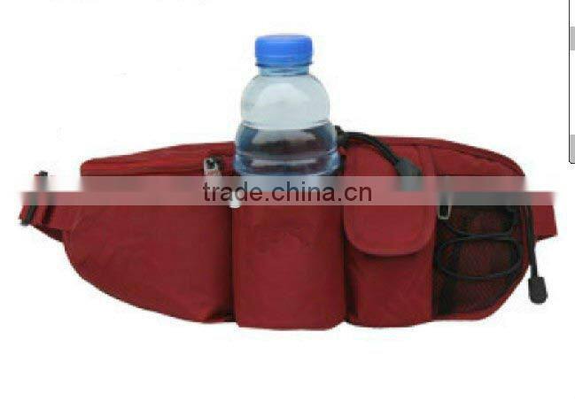 Black Nylon Waist Outdoor Bottle Bag
