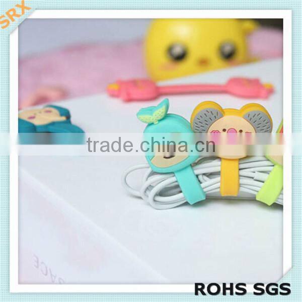 2015 Fancy gift for kids novel design plastic earphone cable winder