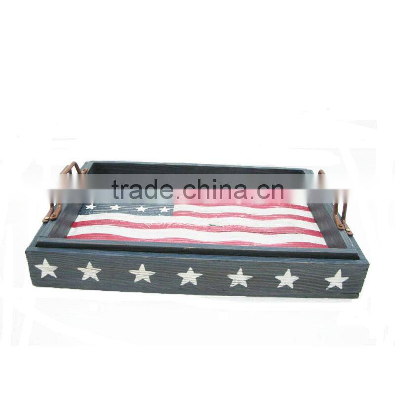 Wholesale antique natinal day wood tray set
