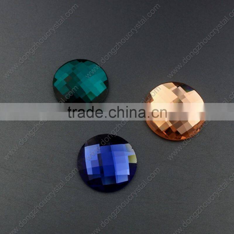 Popular round shape flat back glass stone wholesale supplies
