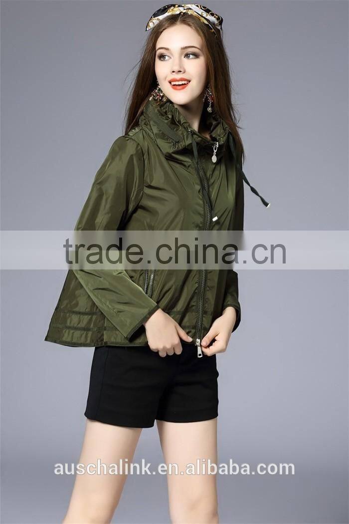new style custom army green and navy nylon hoodie jacket cheap price