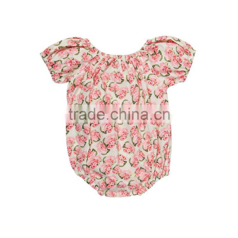 Summer wholesale baby boutique clothing rompers baby girl floral rompers infant and toddler rompers