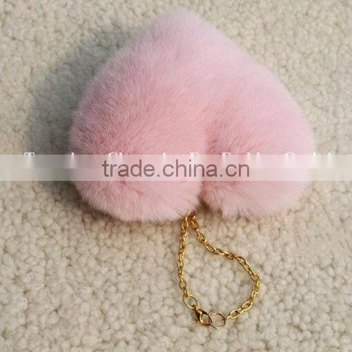 CX-A-02 Genuine Rabbit Fur Pendant Keyring ~ MIXED COLOUR