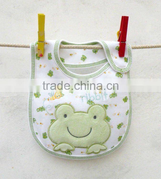 baby wear cute emobroidered waterproof baby bib