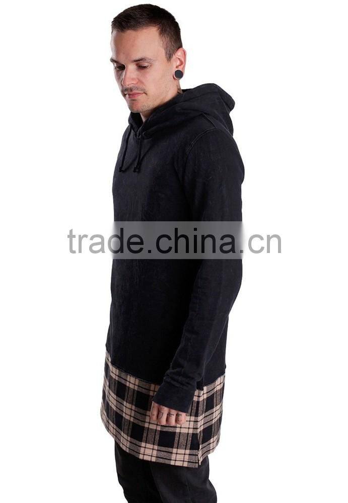 Bulk black fashion extra long thick hoodie tall hoodies
