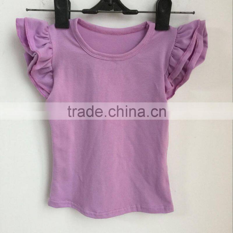 Simple Design Summer Teen Girl Sleeveless T-shirt Solid Color Cotton Baby Tank