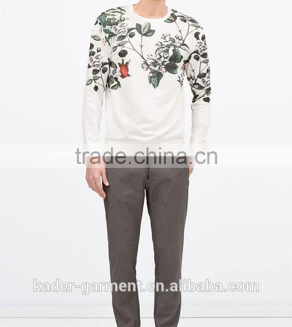 New Product for Mens Floral Sweatshirts Printing Sweatshirt For Men