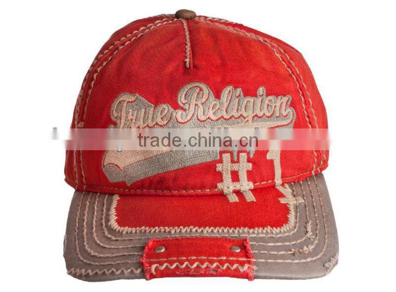 Fashion Style Custom Two Tone Worn-out Baseball Cap