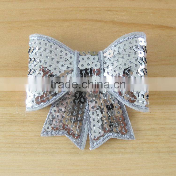 Wholesale trade kids headwear apparel accessories Computer embroidery flash bead piece big bowknot 10 colour hair accessories