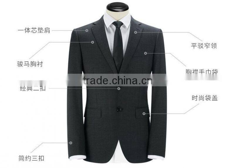 Juqian Italian Latest Trendy Suits Brands Black Man Fashion Business Suit for Men