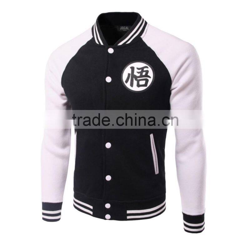 Autumn and winter men with cashmere raglan sleeve seven dragon ball anime Baseball Jacket Coat Hoody Wukong