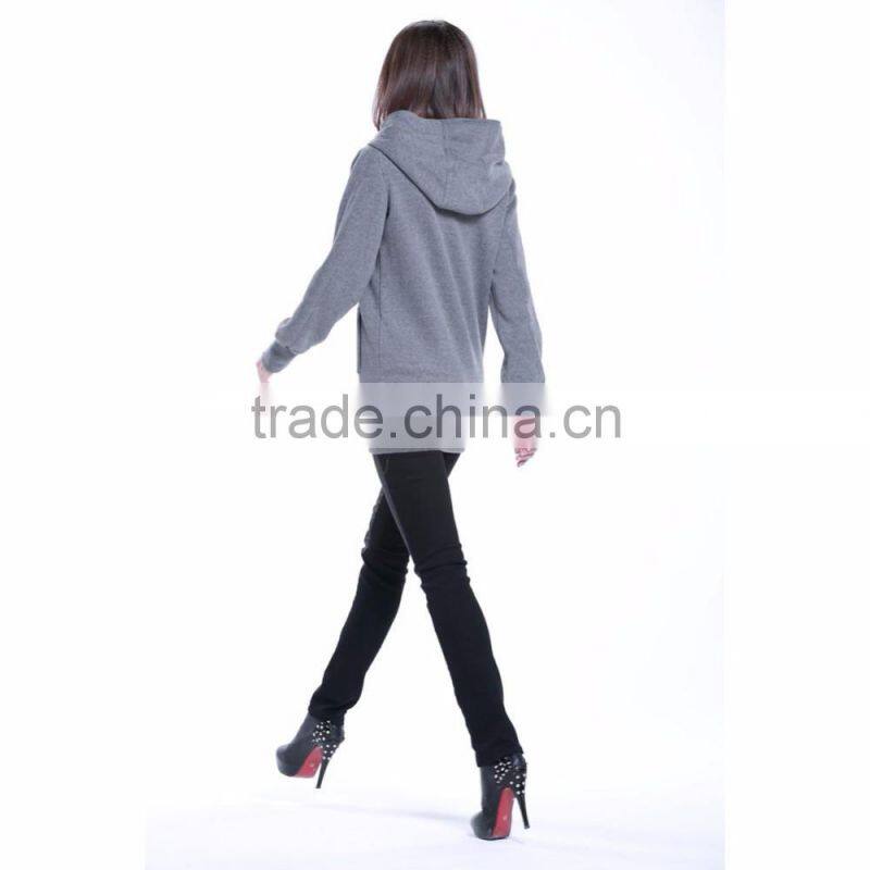 New arrival women full zip up hoodie fashion winter hoodies sweatshirt coat 2016