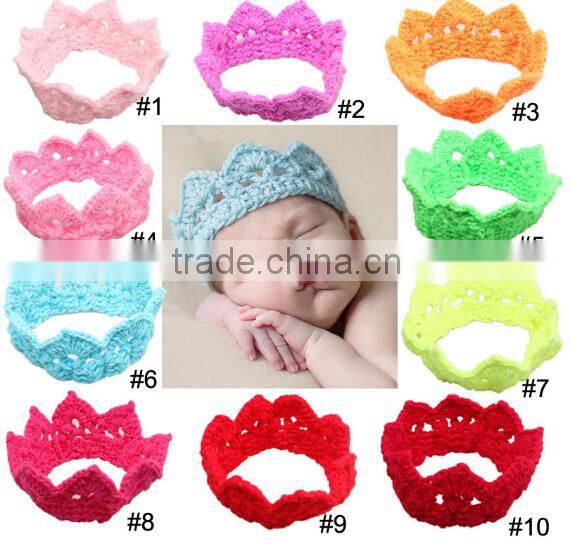 crown design baby crochet headband, knitting crown baby headband
