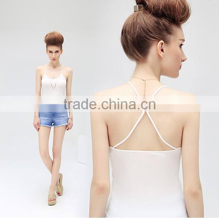 OEM new arrival cotton top quality blank sexy sleeveless singlet with 100% cotton