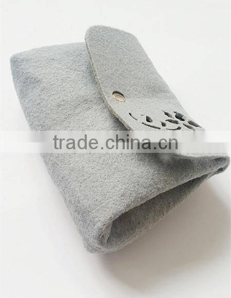 factory sale 3mm felt wallet gray color holiday felt bag