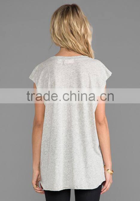 lady sequin t-shirts in grey marle