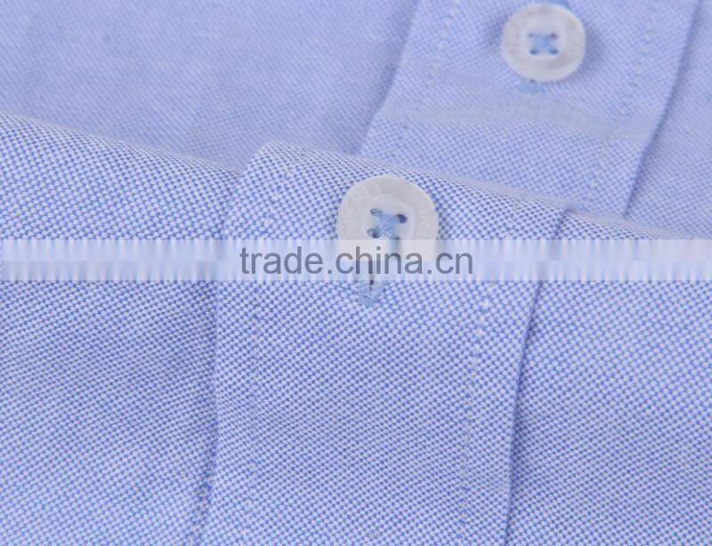 2017 new blue oxford men's long sleeve casual shirt wholesale