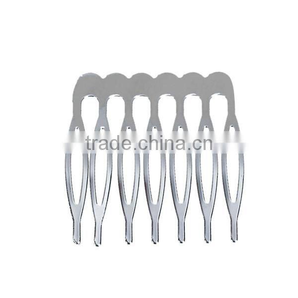 Iron Based Alloy Hair Clips Findings Rectangle Silver Tone 39mm x 37mm