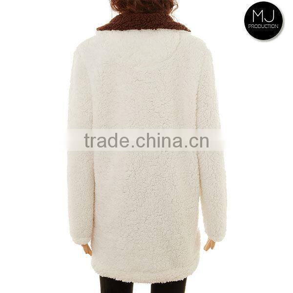 FACTORY Monogrammed Knitted Quarter Zip Style Sherpa Fleece Pullover