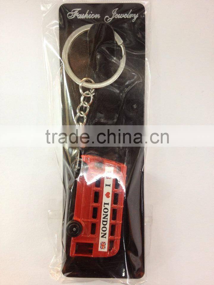 Double Heart Metal Keychain for Souvenir