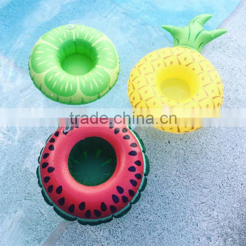 PVC Inflatable Doughnut Drink Cup Holder Float Swimming Pool Water Party Toys