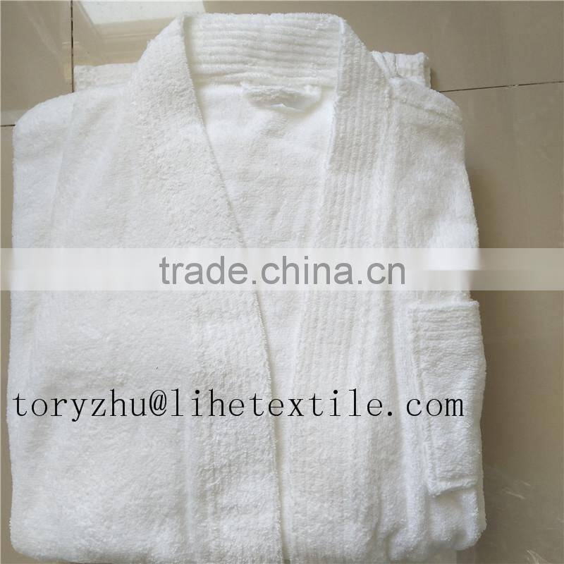 Custom Plain Color Cotton Terry Fabric Bath Robe