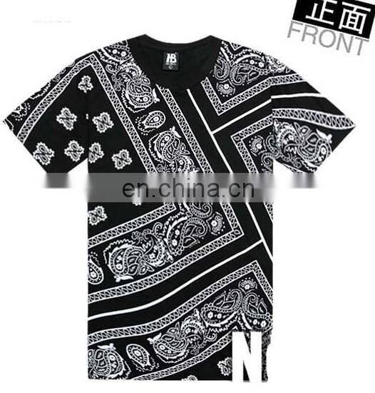 men's pure color side zipper long stitching T-shirt T-shirt