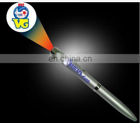 multi function school used led pen projection logo plastic pen