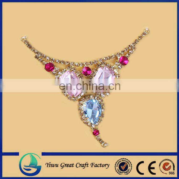 GREEN color acrylic rhinestones shoe accessories chain crystal jewelry chain for sanda