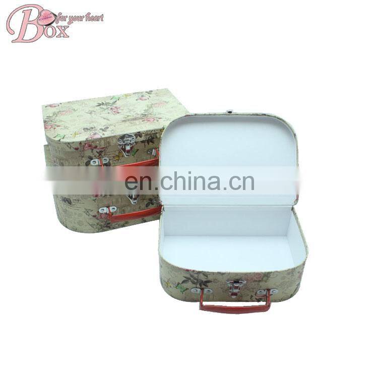 Home Recycle Paper Flower Cardboard Suitcase Box