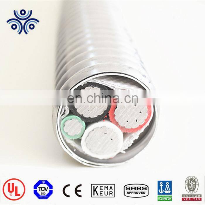 UL certificated PVC insulation PVC inner sheath aluminum alloy chain armoring MC cable