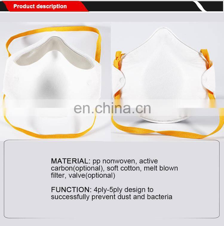 Best selling 4ply-5ply ppnon-woven premium cup dust mask