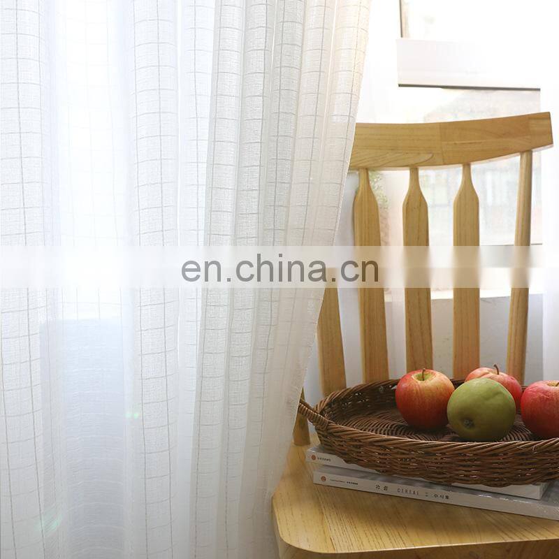 Modern bedroom linen curtain window yarn voile