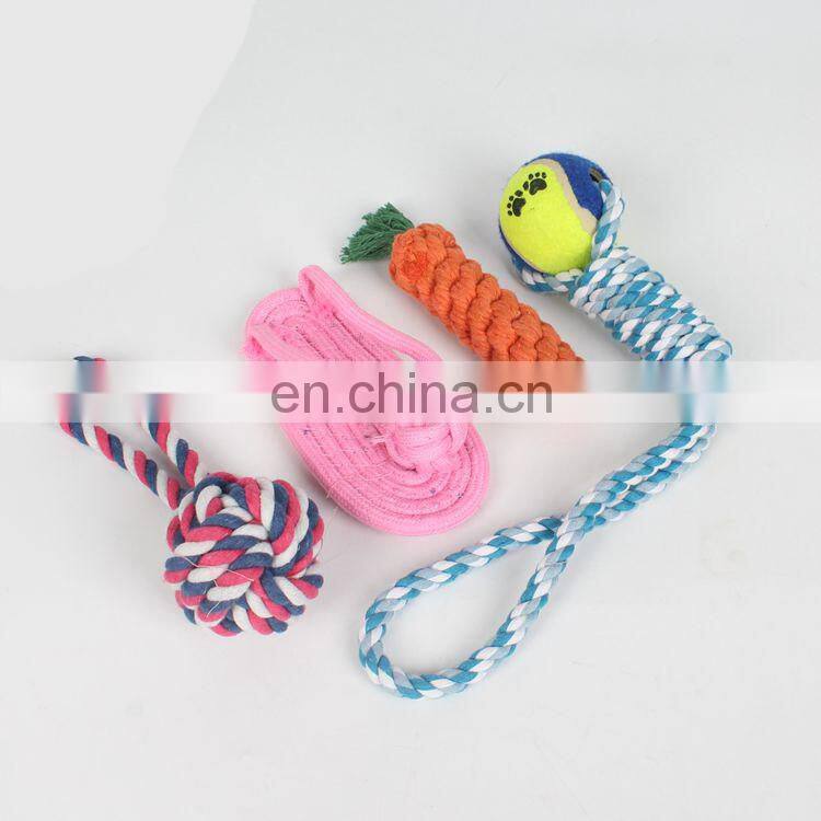 Amazon hot selling 4 pack rope pet dog toys set for puppy
