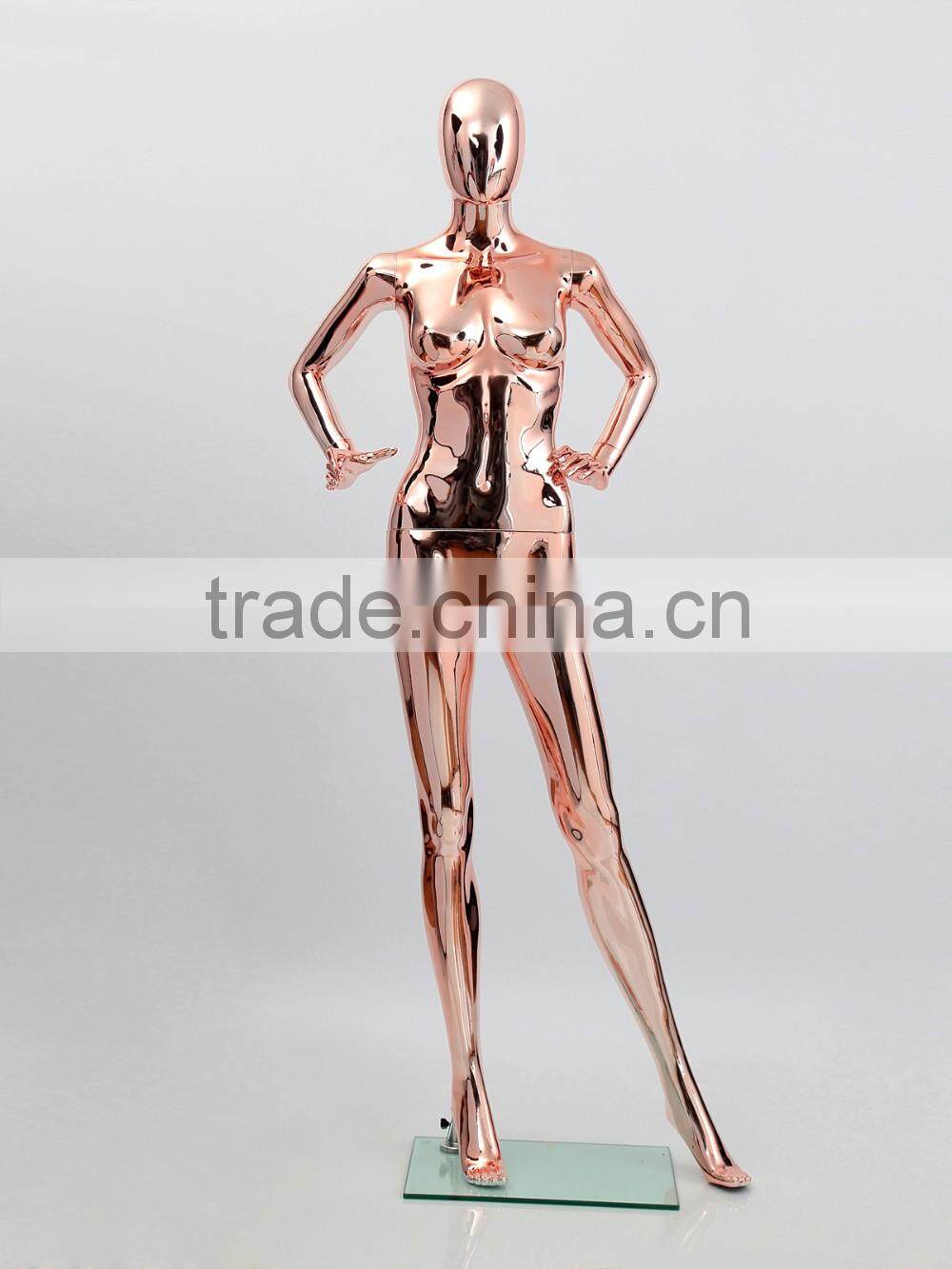 Abstract electroplate mannequin female full body plastic women mannequin M0022-DY16-G