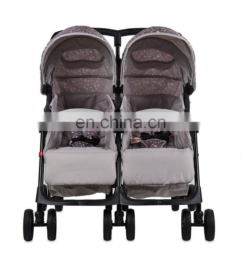 factory OEM aluminum alloy frame 12 wheels twins baby stroller