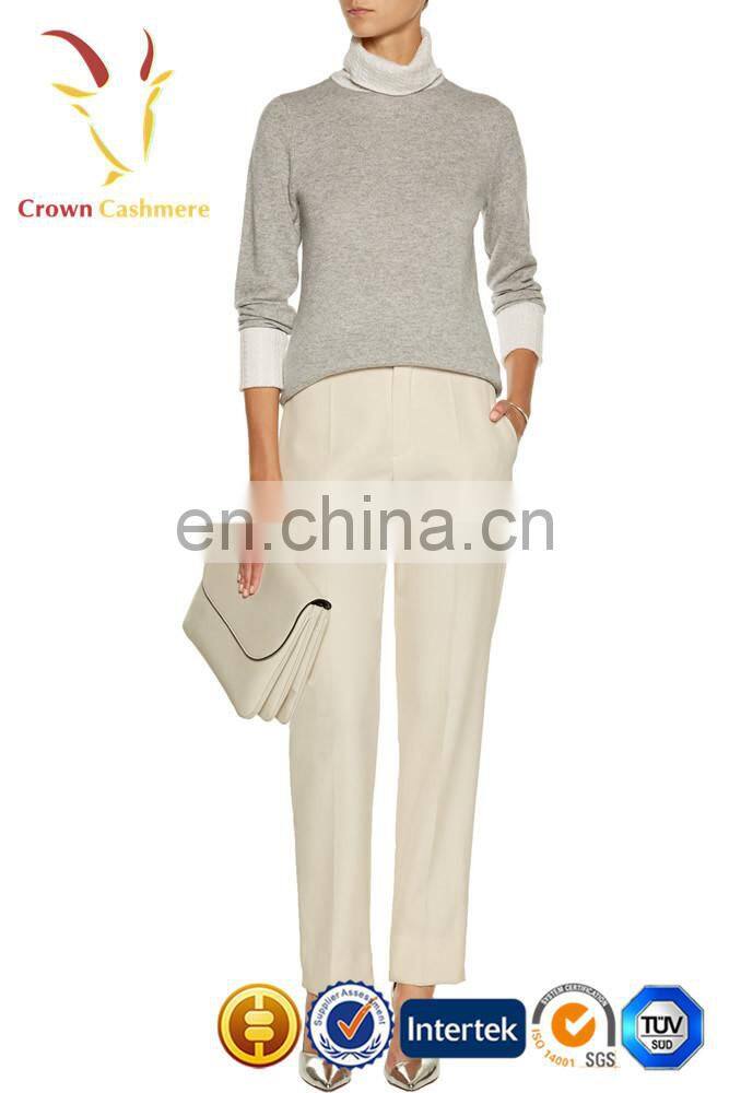 Ladies Turtleneck Pullover two piece cashmere sweater