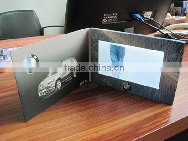 2015 new touchscreen 10.1inch video advertising card OEM invitation video greeting card