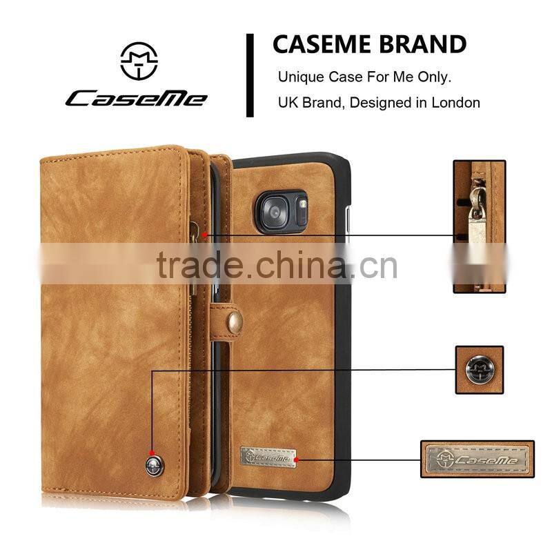 For samsung galaxy s7 edge case, leather case for samsung s7 edge with detacable back cover