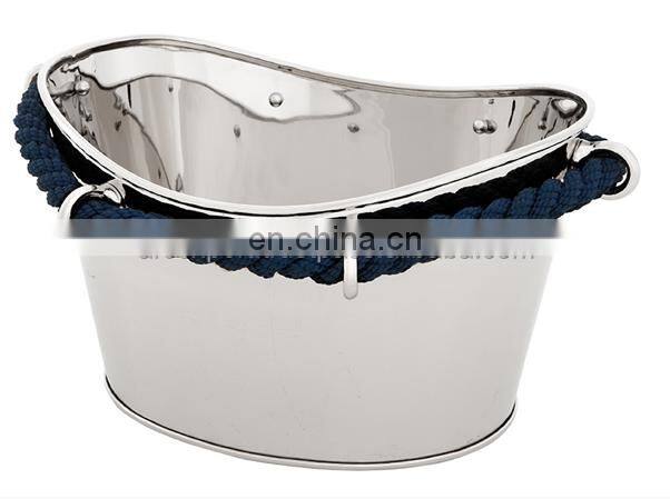 round metal shiny deer handle ice bucket