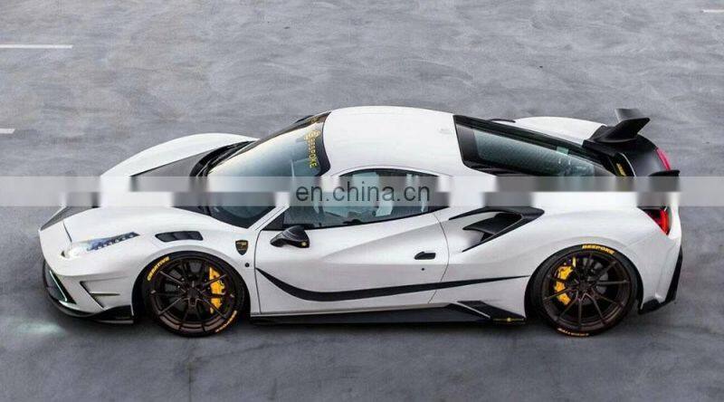 Runde Top Quality For Ferrari 488GTB Upgrade Mansory Half Carbon Fiber Body Kit Front Rear Bumper Rear Diffuse Hood Fender Side