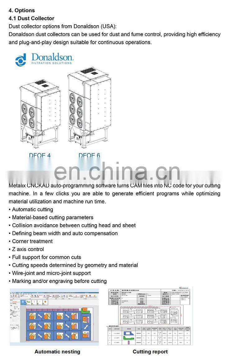 T&L Brand High Speed 3kw Fiber laser cutting machine price with Auto nozzle change