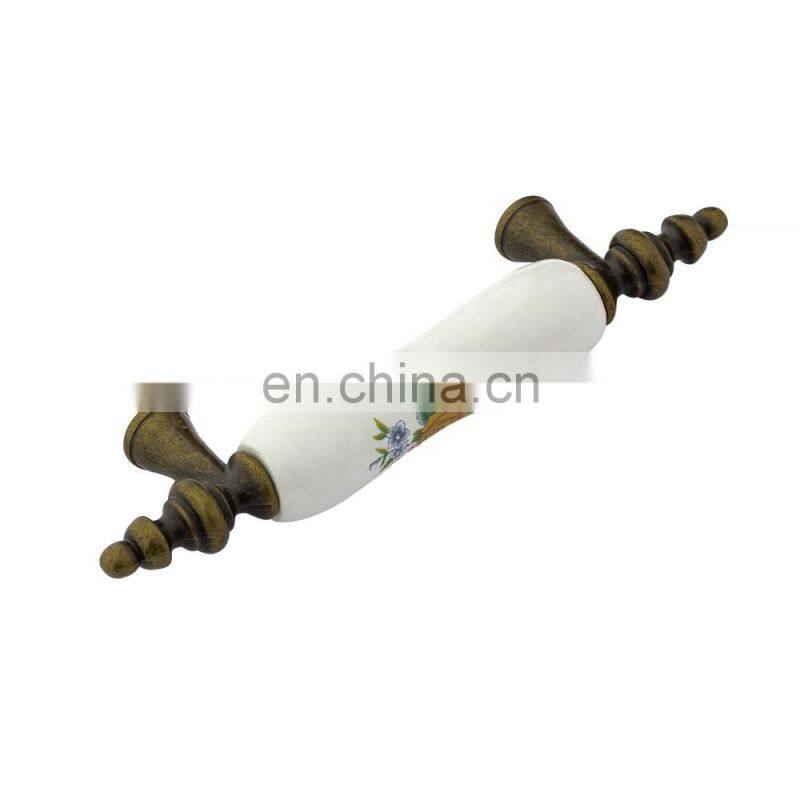 Ceramic Zinc Alloy Cabinet Drawer Door Handles Pulls