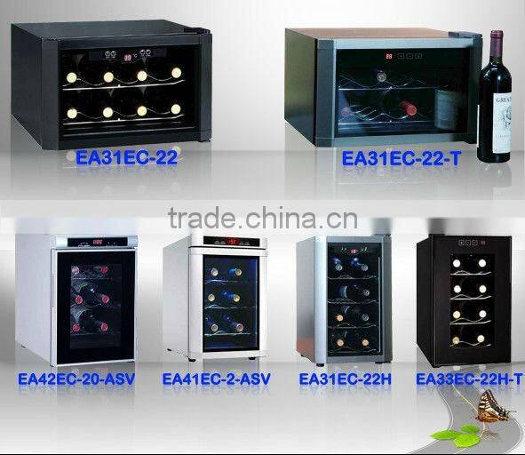 23L/12 bottles single zone metal thermoelectric wine cooler/ wine refrigerator LED display BCW-23B