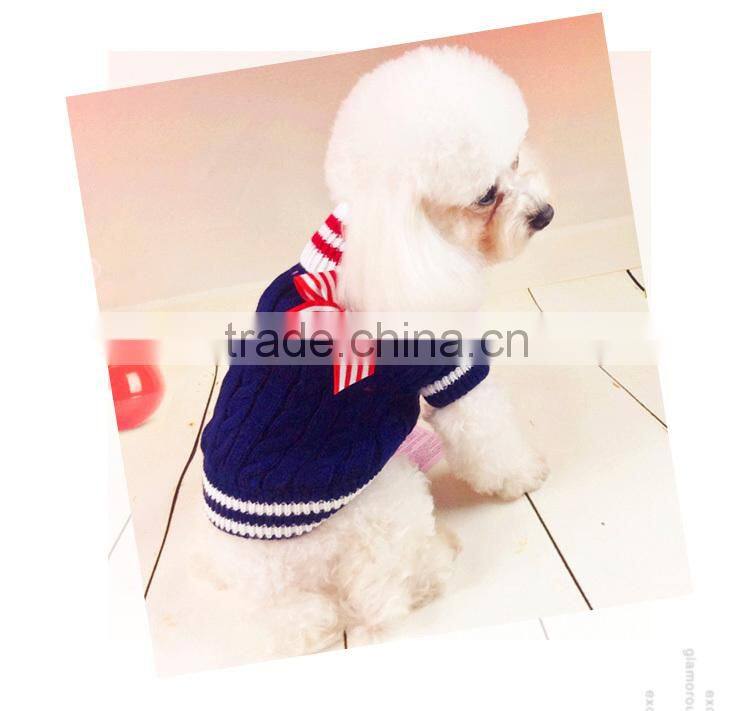 Wholesale first class fido dog clothes of knitting navy style for small dog